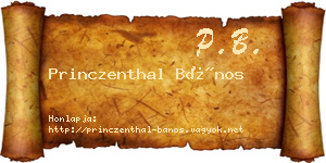 Princzenthal Bános névjegykártya